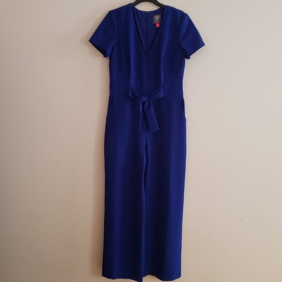 Blue Short Sleeve Jumpsuit [Vince Camuto] [Size 8P] - Picture 1 of 6